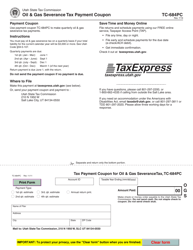 Document preview: Form TC-684PC Oil & Gas Severance Tax Payment Coupon - Utah