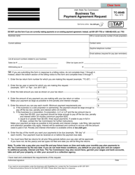 Document preview: Form TC-804B Business Tax Payment Agreement Request - Utah