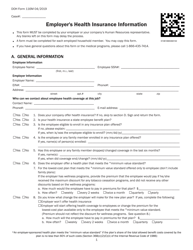 Document preview: DOH Form 116M Employer's Health Insurance Information - Utah