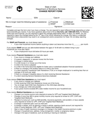 Form DWS-ESD475 Change Report Form - Utah