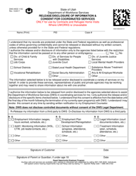 Form DWS-WDD115C Release/Disclosure of Information &amp; Consent for Coordinated Services - Utah