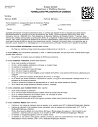 Formulario DWS-ESD475-SP Formulario Para Reportar Cambios - Utah (Spanish)