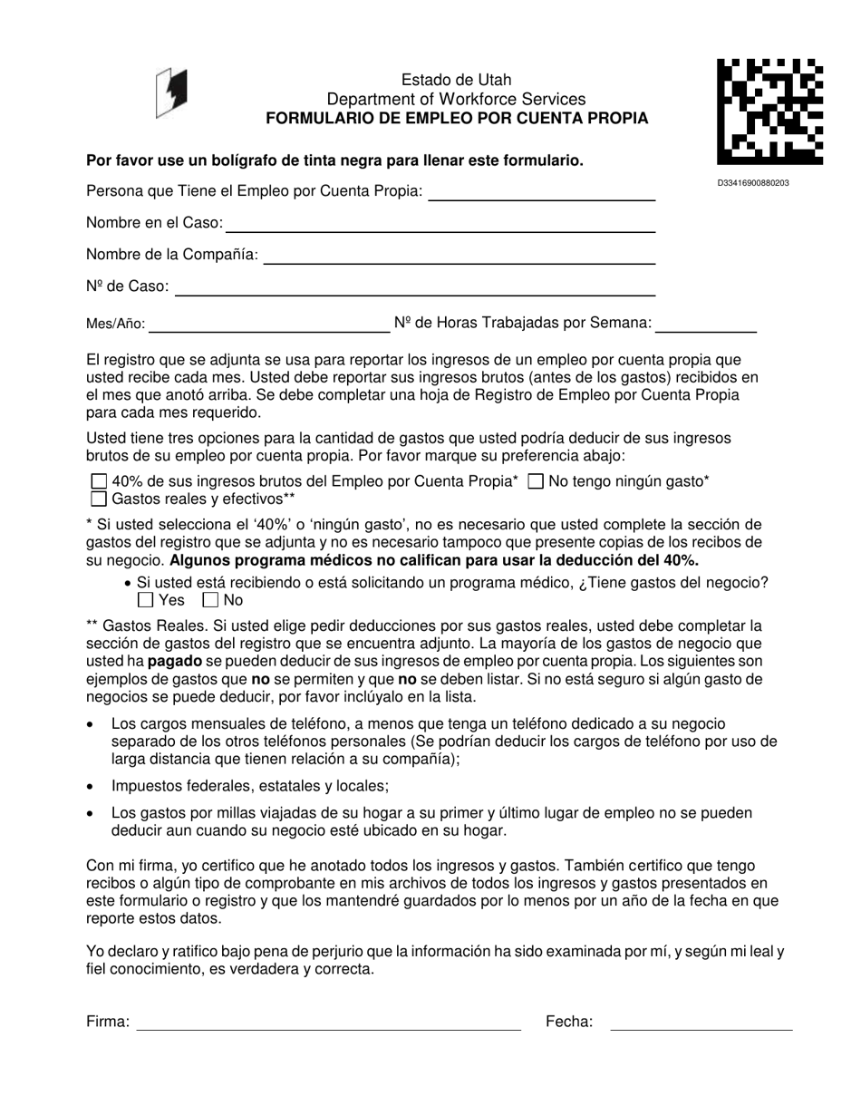 Formulario DWS-ESD452-SP Formulario De Empleo Por Cuenta Propia - Utah (Spanish), Page 2