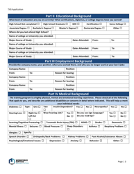 Training and Adjustment Services Student Application - Utah, Page 2