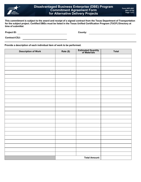 Form ADP-4901  Printable Pdf