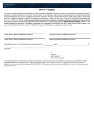 Form 2062 Small Business Enterprise (Sbe) Certification Application - Texas, Page 3