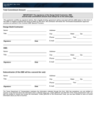 Form ADP-4901-T Dbe Program Trucking Commitment Agreement Form for Alternative Delivery Projects - Texas, Page 2
