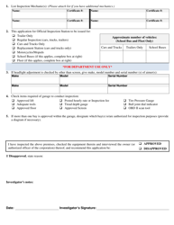 Form VN-016 Application for Appointment as an Official Inspection Station - Vermont, Page 2