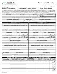 Document preview: Form VA-017 Snowmobile/Atv Crash Report - Vermont