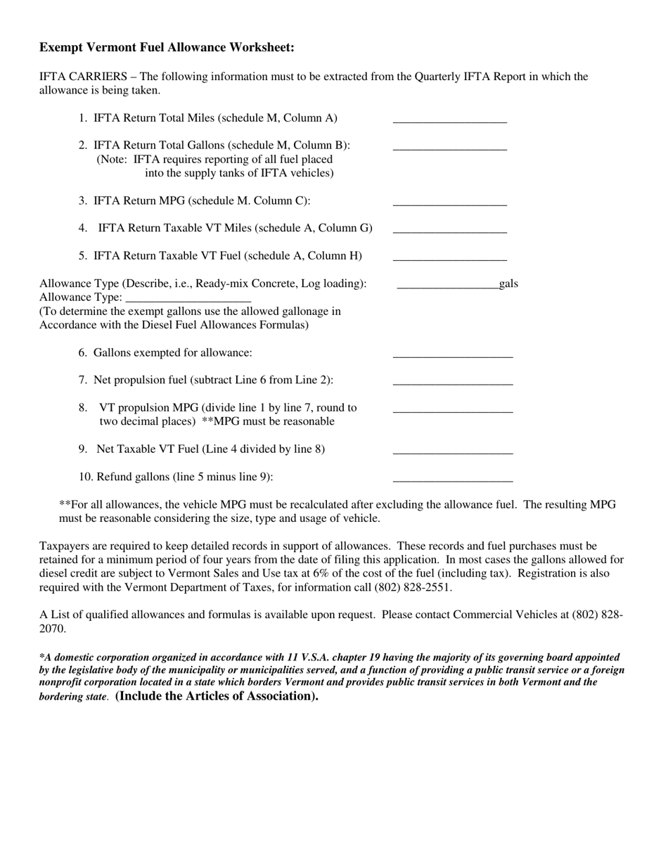 Form VP-35 Quarterly Diesel Fuel Tax Refund Application - Vermont, Page 2