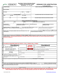 Form VN-219 Demand for Arbitration - Vermont, Page 2