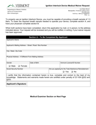 Document preview: Form VL-097 Ignition Interlock Device Medical Waiver Request - Vermont