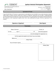 Form VL-085 Ignition Interlock Participation Agreement - Vermont, Page 4