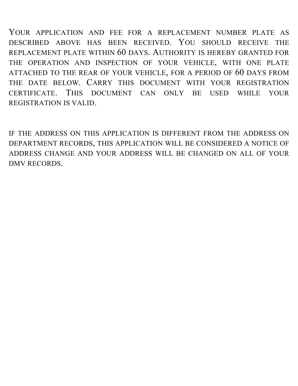 Form VD-016 Replacement Plate Application - Vermont, Page 4