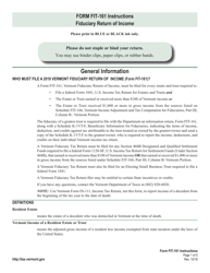 Document preview: Instructions for VT Form FIT-161 Fiduciary Return of Income - Vermont