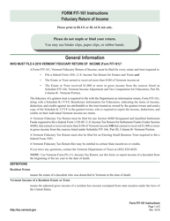 Instructions for VT Form FIT-161 Fiduciary Return of Income - Vermont