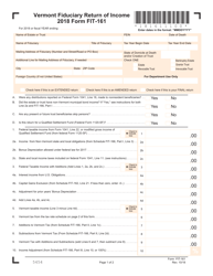 VT Form FIT-161 Fiduciary Return of Income - Vermont