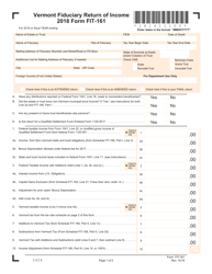 Document preview: VT Form FIT-161 Fiduciary Return of Income - Vermont