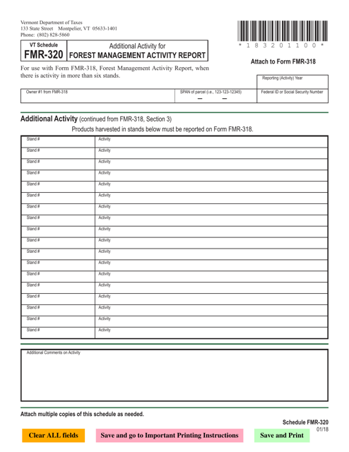 Schedule FMR-320  Printable Pdf