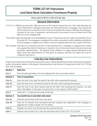 Document preview: Instructions for VT Form LGT-181 Land Gains Basis Calculation Foreclosure Property - Vermont