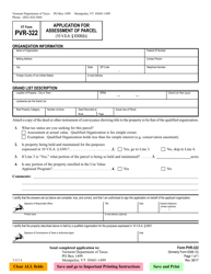 VT Form PVR-322 Application for Assessment of Parcel - Vermont, Page 2