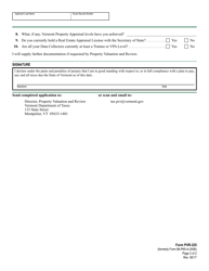 VT Form PVR-325 Application for Addition to the List of Department-Approved Appraisers - Vermont, Page 2