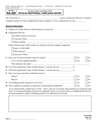 VT Form RA-309 Detailed Reappraisal Compliance Report - Vermont