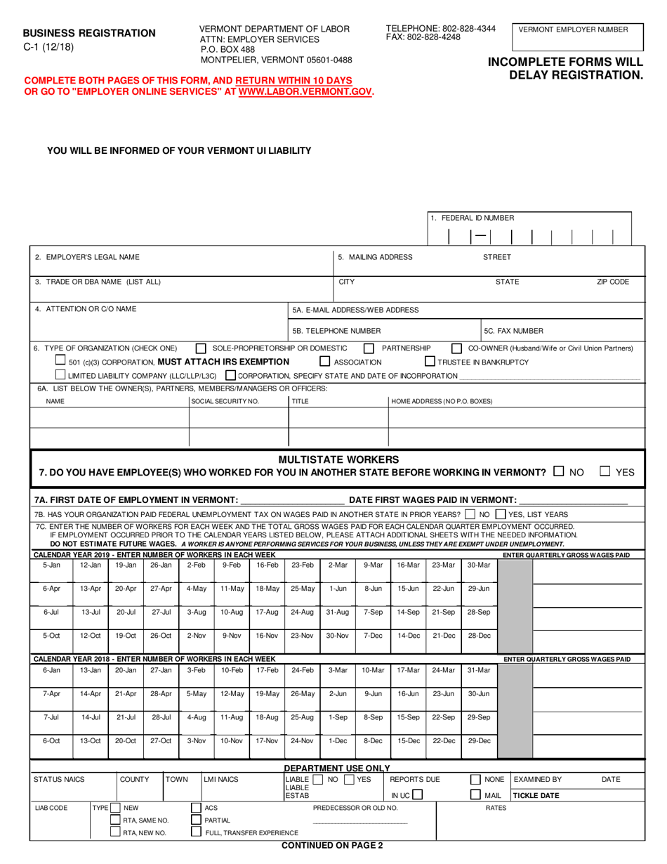 DOL Form C-1 - Fill Out, Sign Online And Download Printable PDF ...