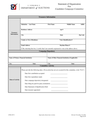 Form CFDA-947.1 Statement of Organization for Candidate Campaign Committee - Virginia, Page 2