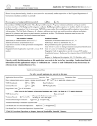 Application for Volunteer/Intern Services - Virginia, Page 2