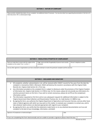 Animal Care Complaint Form - Virginia, Page 2