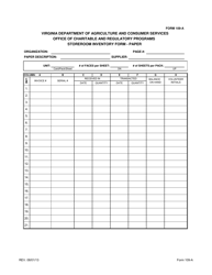 Document preview: Form 109-A Storeroom Inventory Form - Paper - Virginia