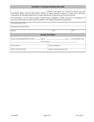 Form 306A Manufacturer of Electronic Pull-Tab System Permit Renewal Application - Personal Information Form - Virginia, Page 5