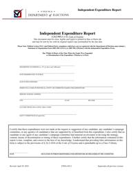 Document preview: Form CFDA-945.2 Independent Expenditure Report - Virginia