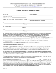 Form OCRP-74 Credit Services Business Bond - Virginia