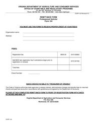 Form OCRP-104 Registration Statement for a Professional Solicitor - Virginia