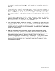 Ocrp Regulatory Programs Complaint Form - Virginia, Page 2