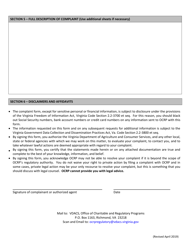 Ocrp Regulatory Programs Complaint Form - Virginia, Page 4
