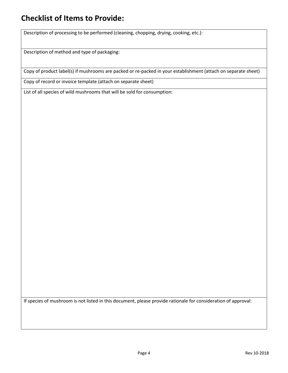 Wild Mushroom Retail Sales Application Form - Virginia, Page 4