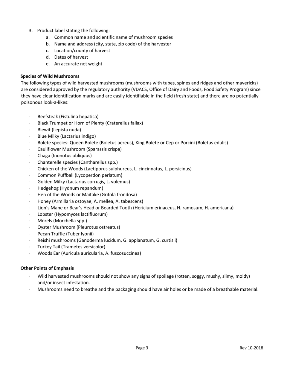 Wild Mushroom Harvester Application Form - Virginia, Page 3