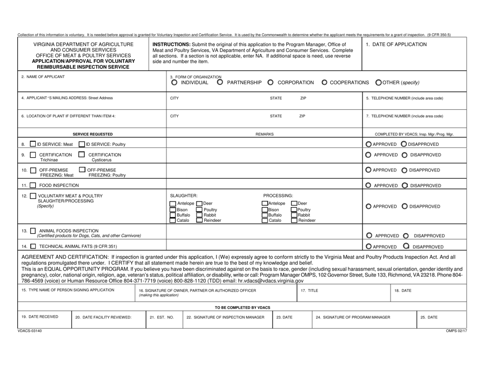 Form VDACS-03140 Download Fillable PDF or Fill Online ...