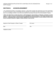 Form OCRP-100 Virginia Exemption Application for a Charitable or Civic Organization - Virginia, Page 10