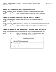 Form OCRP-100 Virginia Exemption Application for a Charitable or Civic Organization - Virginia, Page 9