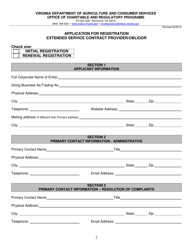 Form OCRP-61 Extended Service Contract Provider/Obligor Application for Registration - Virginia, Page 2