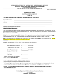 Document preview: Form 102 (OCRP-102) Registration Statement for a Charitable Organization - Virginia