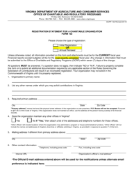 Form 102 (OCRP-102) Registration Statement for a Charitable Organization - Virginia, Page 2