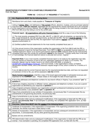 Form 102 (OCRP-102) Registration Statement for a Charitable Organization - Virginia, Page 9