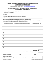Form VDACS-07208 Application for New Pesticide Product Registration - Virginia, Page 3