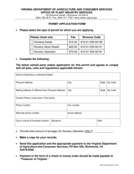 Document preview: Permit Application Form - Virginia