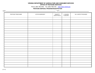 Pesticide Disposal Program Registration - Virginia, Page 2